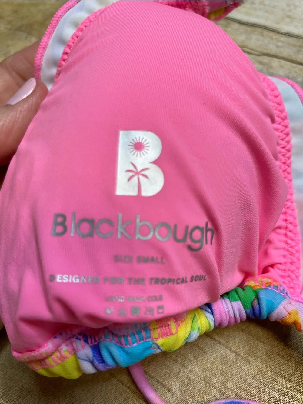 Blackbough Two Piece Ruffle Bikini Colorful String Ring Top